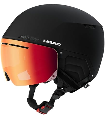 HEAD KNIGHT Visor Ski Helmet for Adults, Unisex, Black, XS/S